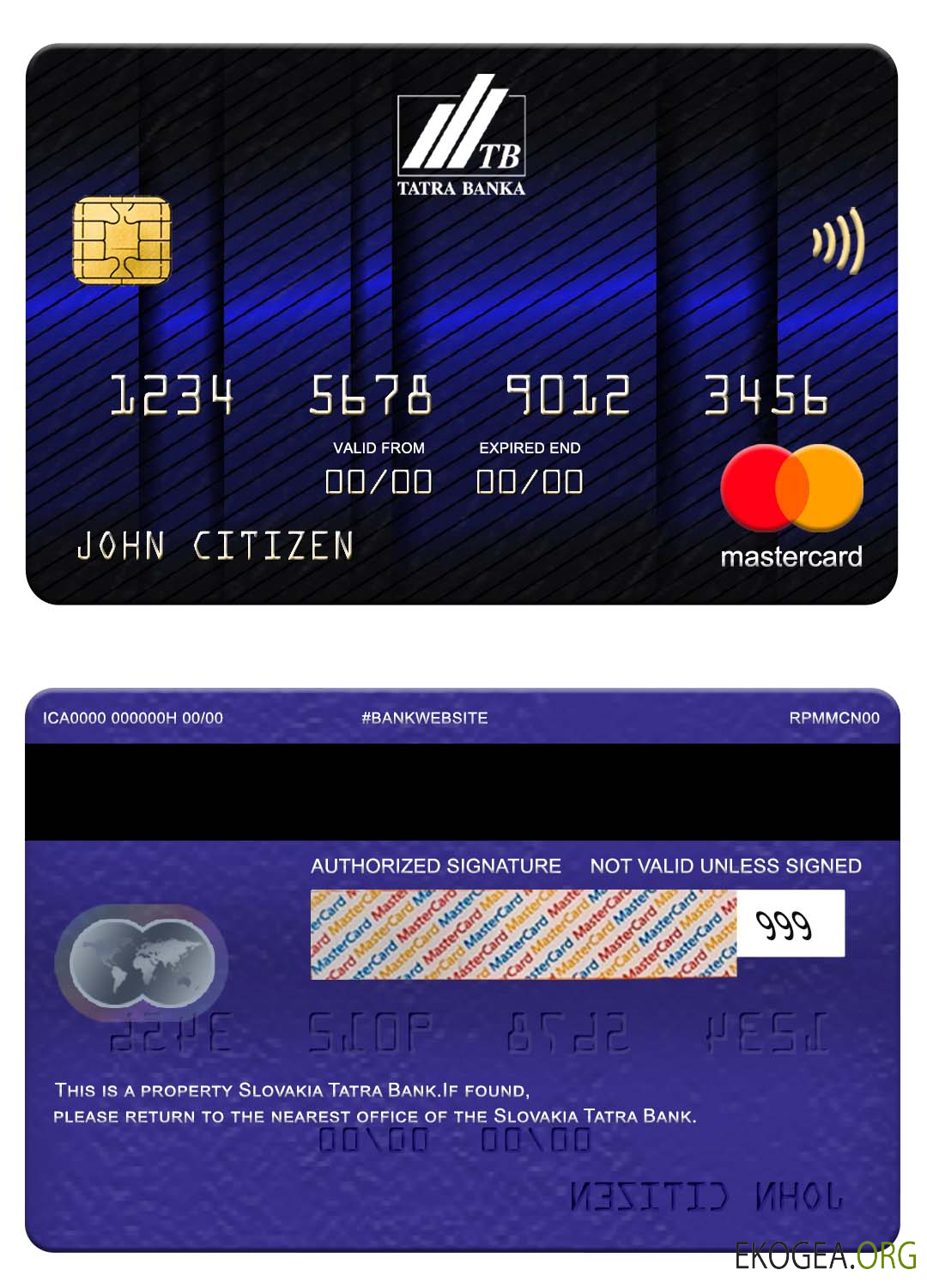Carte Mastercard de la Slovaquie Tatra Bank